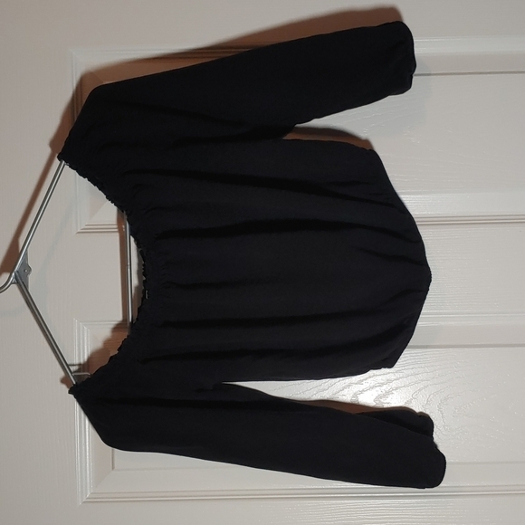 John Gault Peasant Top Black One Size - Picture 1 of 3